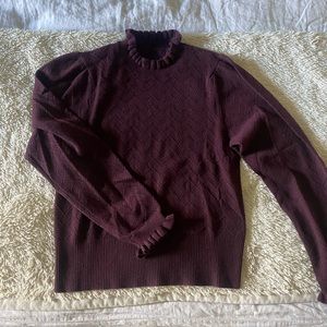 J. CREW 100% CASHMERE aubergine sweater